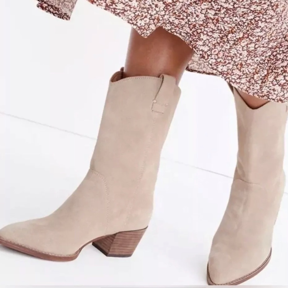Madewell Western Boots Light Sand